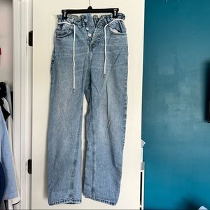 Zara high-waisted jeans with tie string